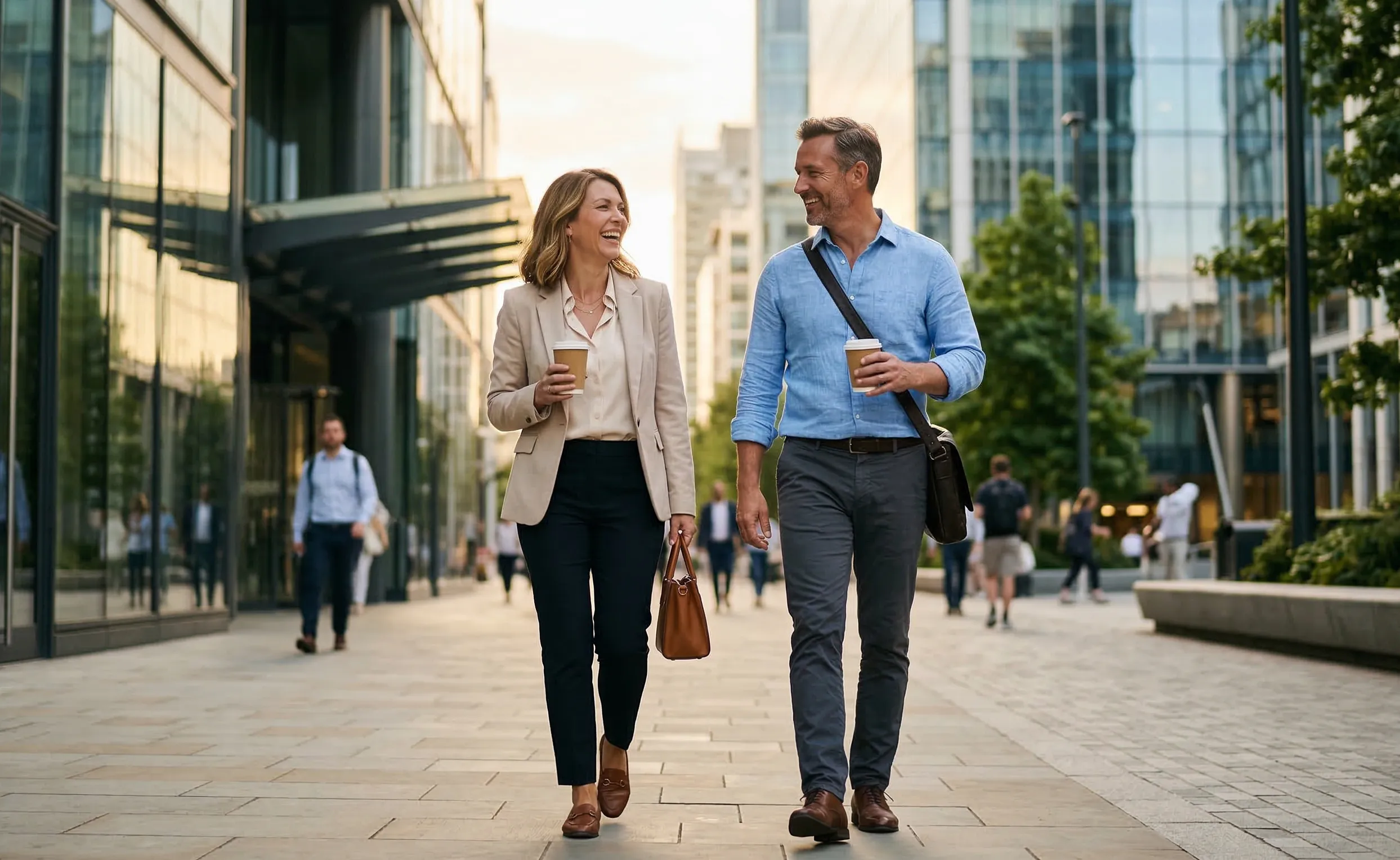 Mann und Frau laufend — Vitalität und aktiver Lebensstil