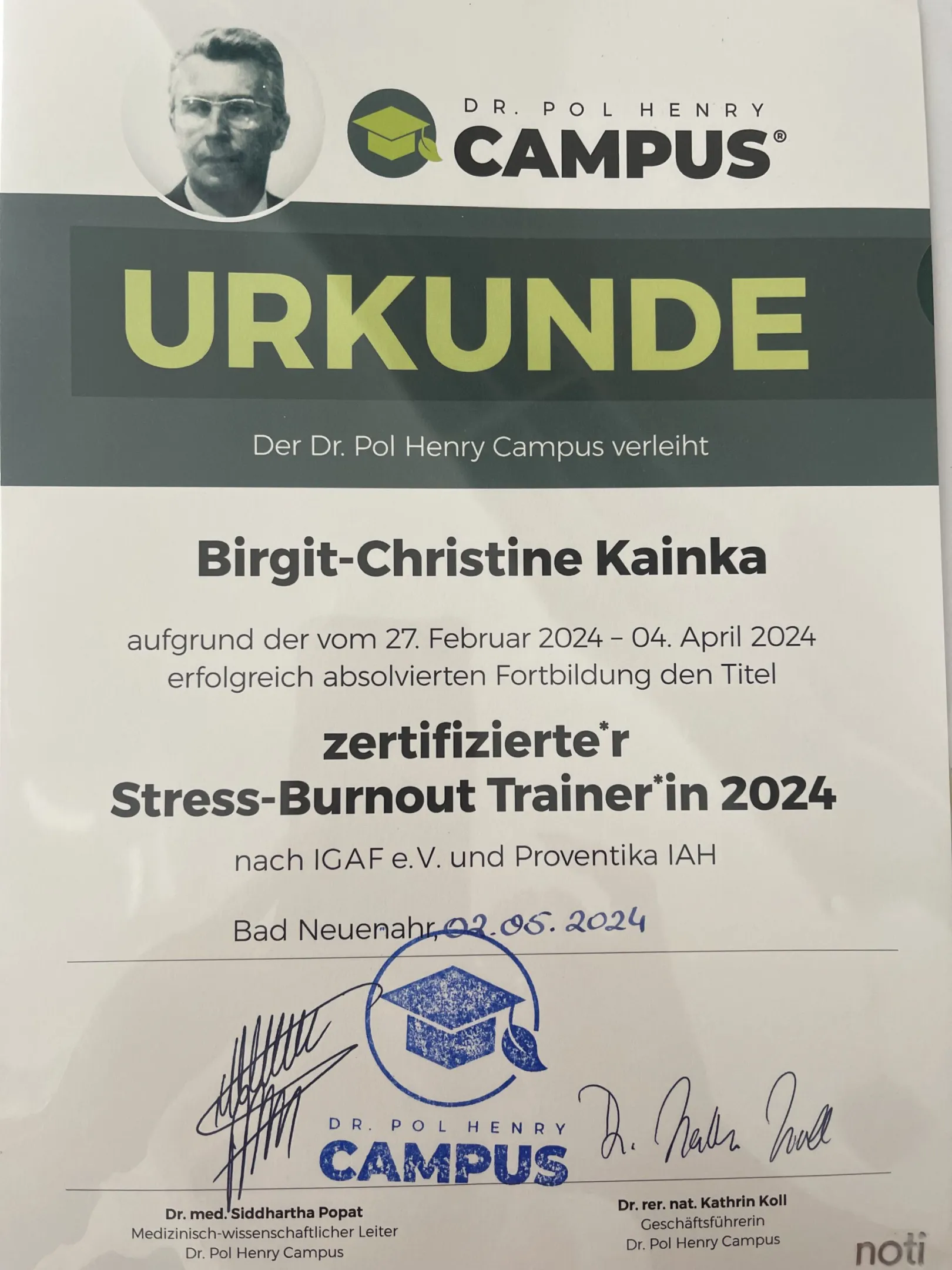 Neu: Zertifizierte Stress-Burnout-Trainerin